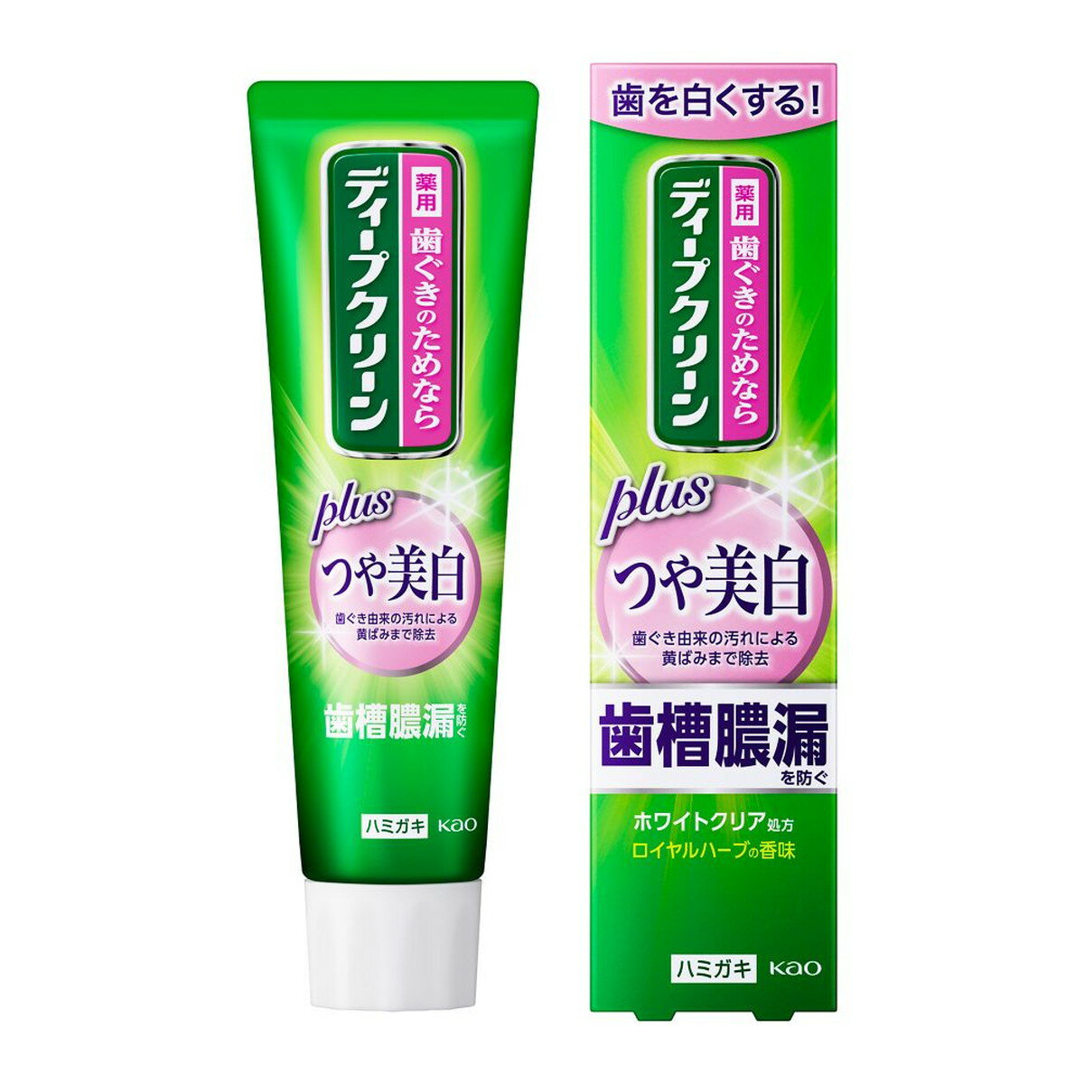 【サマーセール】花王 ディープクリーン 薬用ハミガキ つや美白 100g　薬用歯磨き(4901301367310)歯槽膿漏を防ぐ!