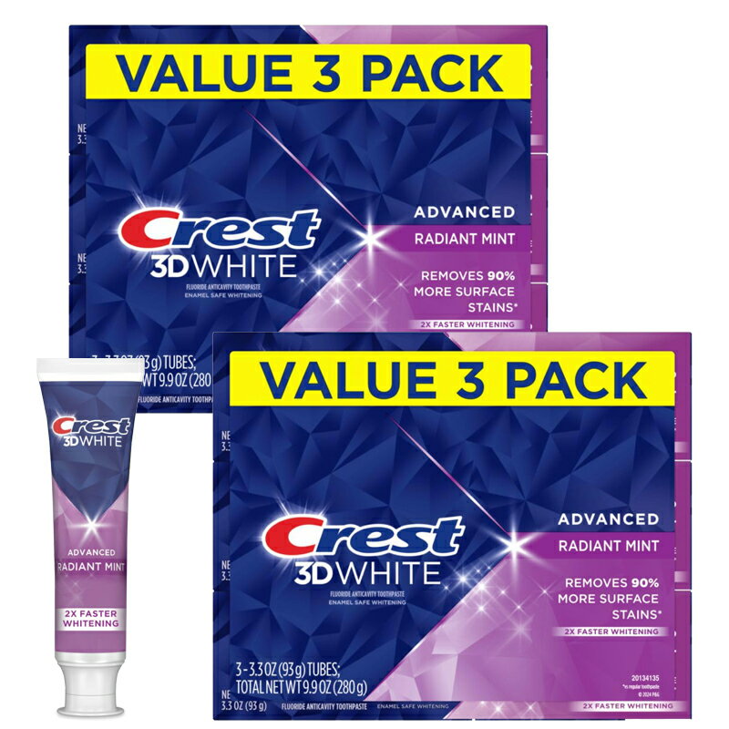 クレスト3Dホワイト ラディアントミント歯磨き粉 93g×6個 お買い得セット (Crest 3D Radiant Mint)【MB】