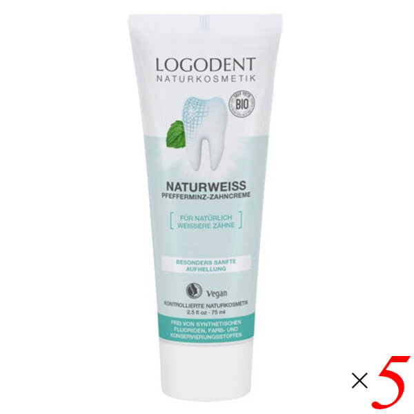 歯磨き ステイン シリカ ロゴナ ナチュラルホワイト はみがき 75ml 5本セット 送料無料
