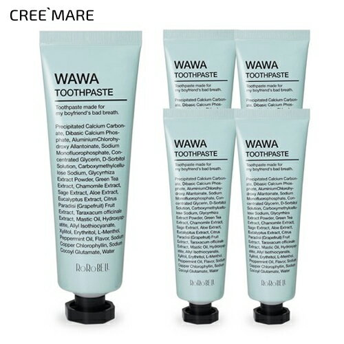 [コスメSALE+][ロロベル] ワワ 歯磨き粉 5本・54256 コスメ cosme 【LIFE】rorobell 歯磨き粉 歯磨き 歯みがき トゥースペースト 改善 虫歯予防 無添加 ワサビ わさび パラベンフリー セット set 韓国コスメ ロロベル